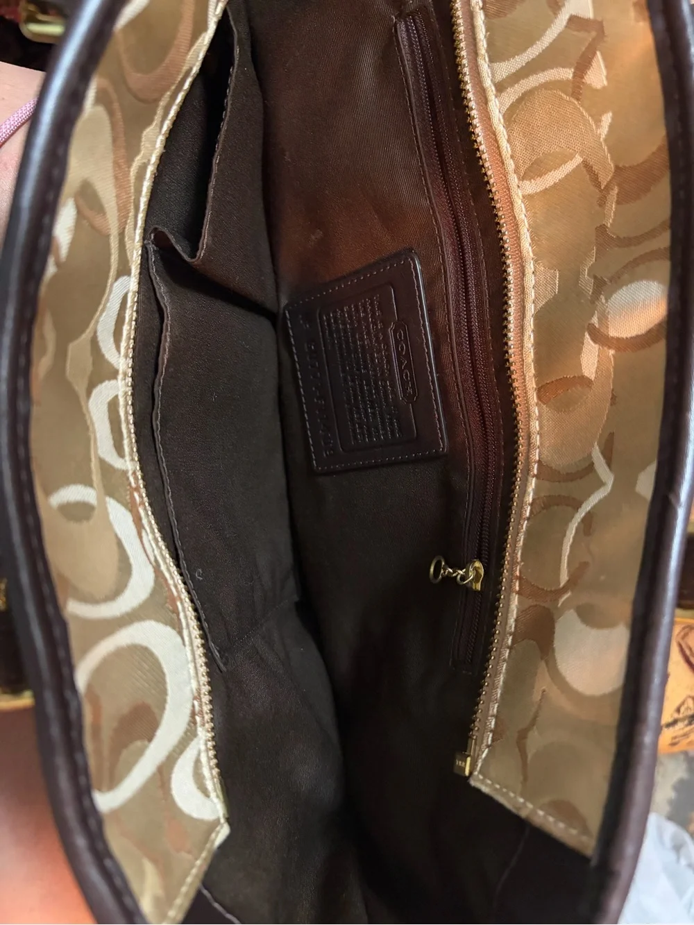 Coach Metallic Patchwork Tote in Taupe and Brown GOLD TONE ABSOLUTELY STUNNING!